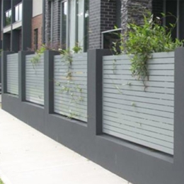 Modern vertical slat fence